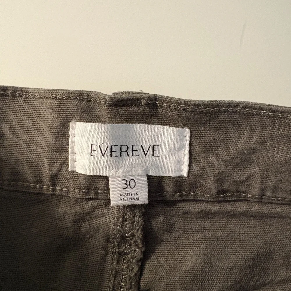 Evereve Emerson Barrel Leg Ankle Pants Olive Green Size 30 Cotton Stretch Casual